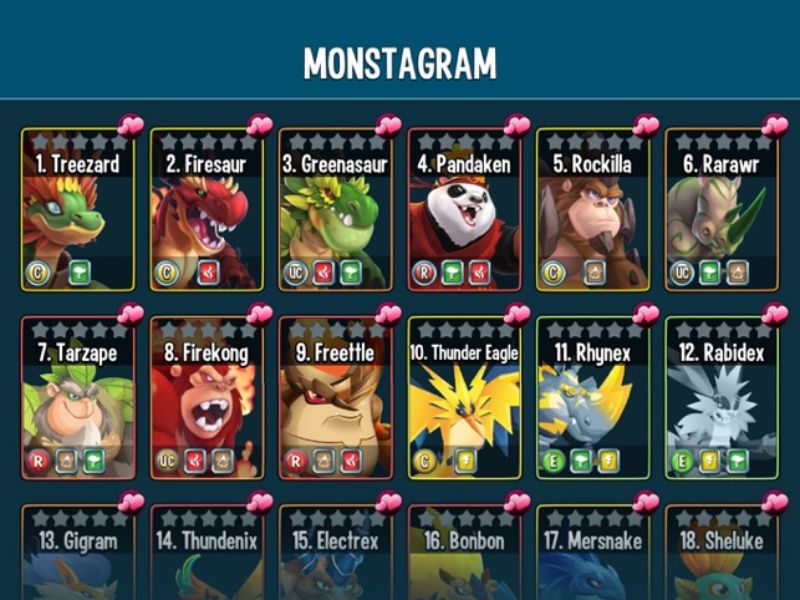 900 Loài Quái Vật Trong Hack Monster Legends
