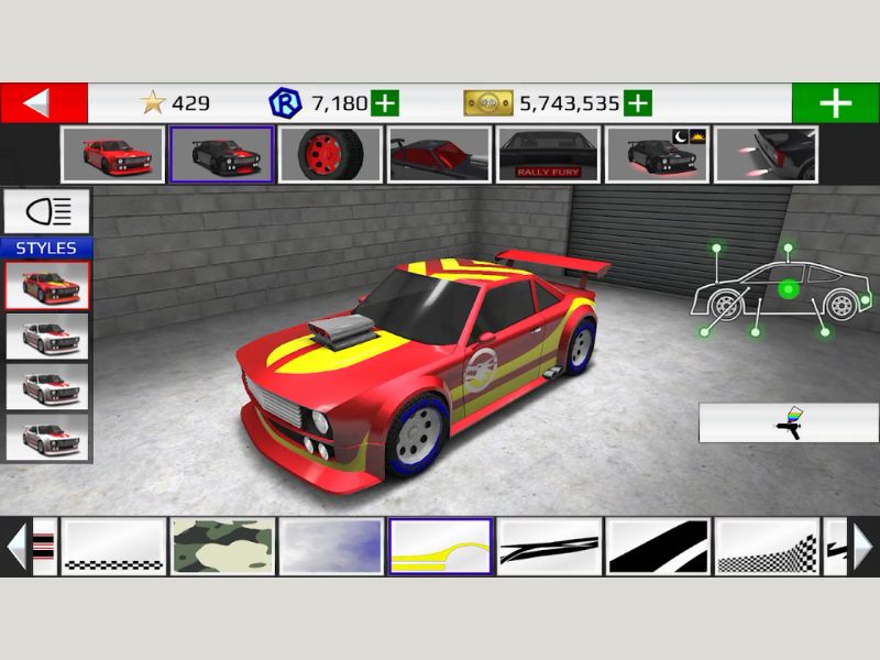 Nâng cấp xe trong Rally Fury Hack