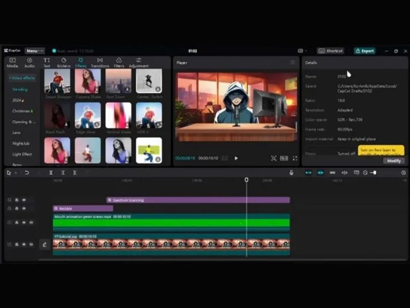 Capcut Pro Mod sở hữu hiệu ứng nhạc và âm thanh đa dạng