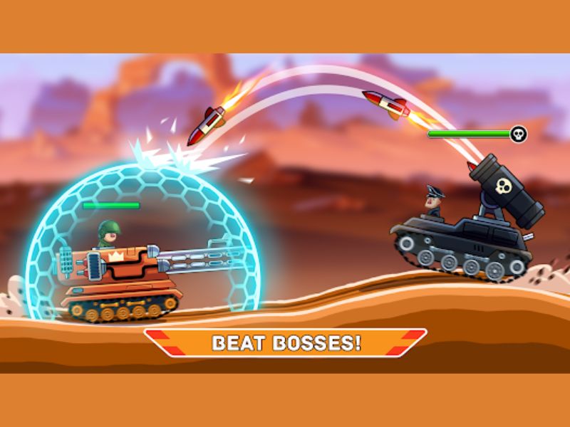 Đồ hoạ 2D sắc nét của game Hack Hills Of Steel