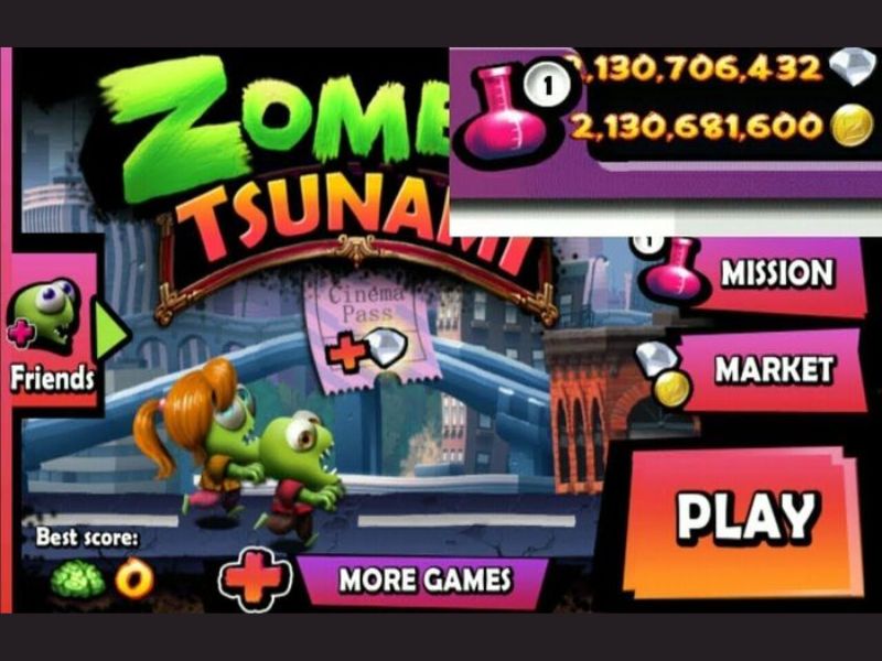 Game Hack Zombie Tsunami vô hạn kim cương