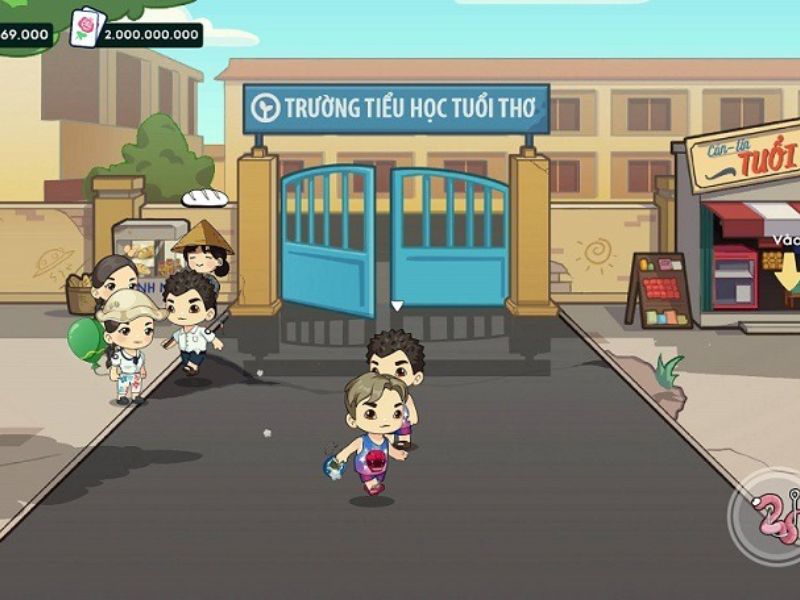 Hack Trở Về Tuổi Thơ có đồ họa 2D đơn giản với màu sắc đẹp