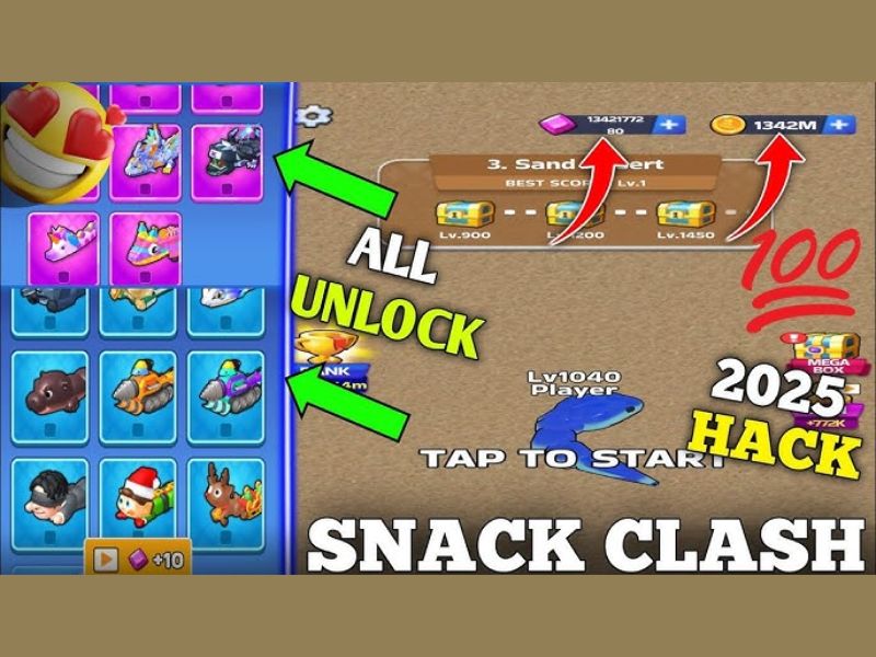 Một Số Tính Năng Nổi Bật Có Trong Hack Snake Clash