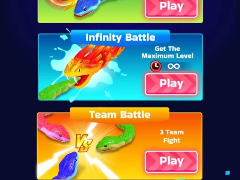 Nhiều chế độ chơi trong Hack Snake Clash