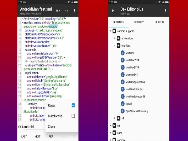 Quản lý tập tin với giao diện cửa sổ kép Của Mt Manager Mod Apk