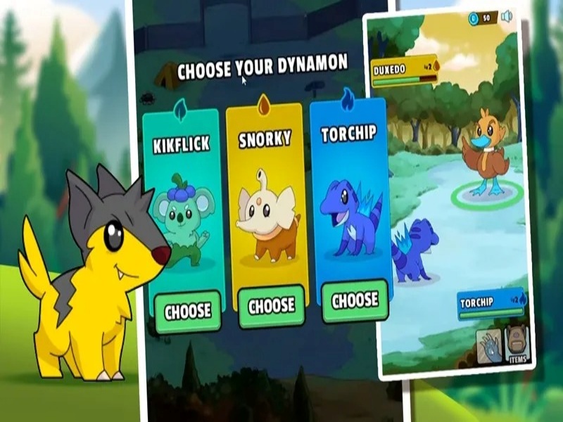 Mở khóa kỹ năng mới và tiến hóa linh thú trong Dynamons World Mod Apk