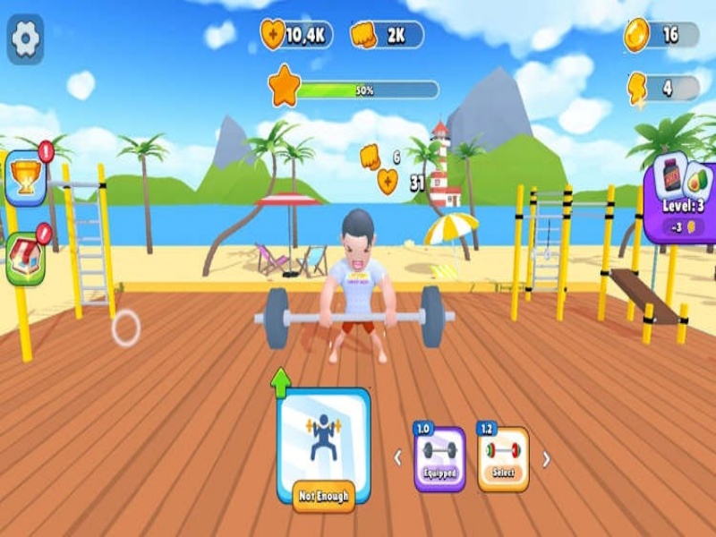 Cơ chế tập luyện đơn giản nhưng lôi cuốn trong Game Hack Lifting Hero