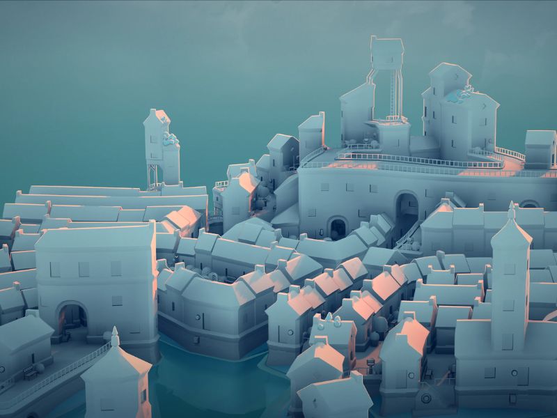 Mở rộng thị trấn dễ d&agrave;ng với những t&ograve;a nh&agrave; mới trong Townscaper Apk 