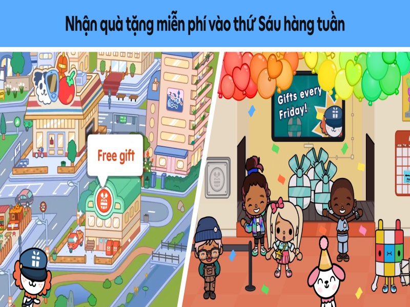 Cơ chế nhận quà tặng hàng tuần trong Toca Boca Mod