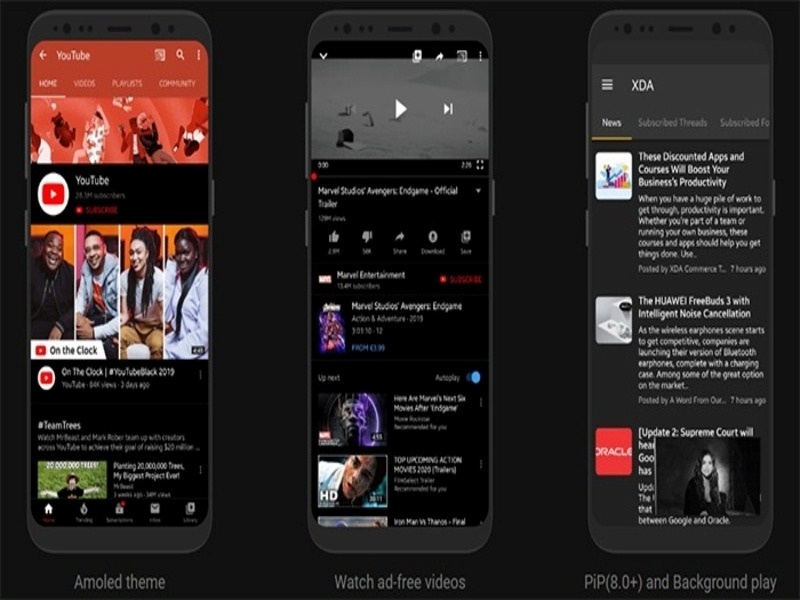 Khả năng phát nội dung nền tiết kiệm pin trong Youtube Vanced Apk