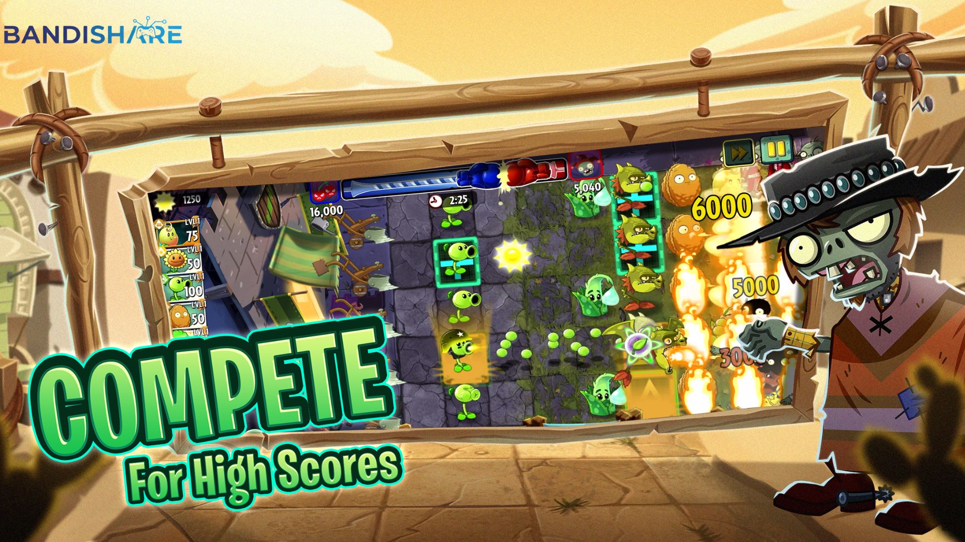 Gameplay Trong Plant vs Zombie 2